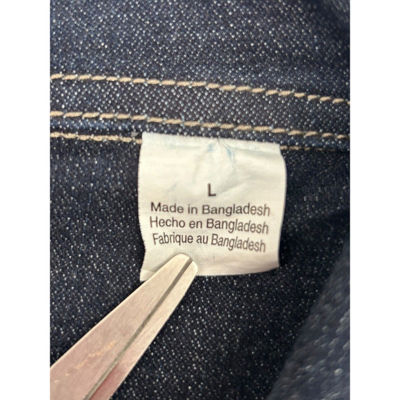 Riders Lee Denim Jacket Size L Indigo Hand Painted Creation of Adam Art to Wear - Picture 6 of 11